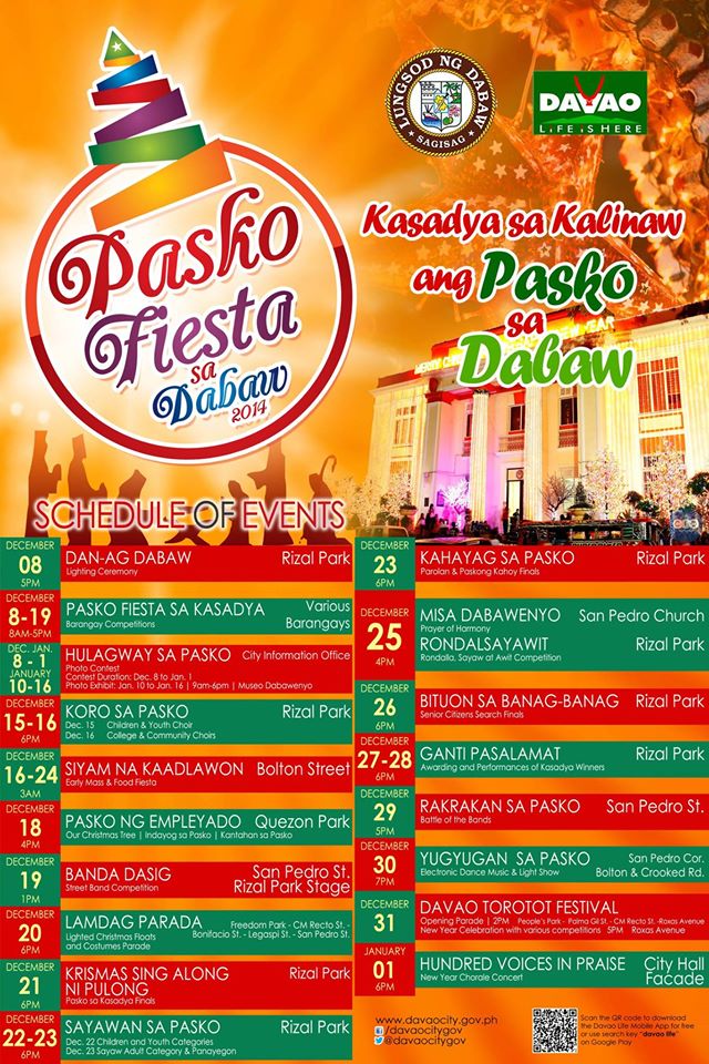 Pasko Fiesta sa Dabaw 2014 Schedule of Events- DAVAO LIFE