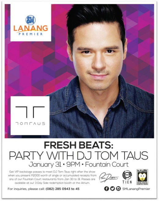 Fresh Beats: Party with international DJ Tom Taus SM Lanang poster