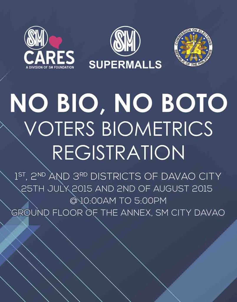 No Bio, No Boto Voters Biometrics Registration Comelec SM City Davao