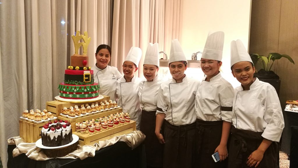 Exec. Sous Chef Bang Sibala with her Pastry Team Misto at Seda Abreeza
