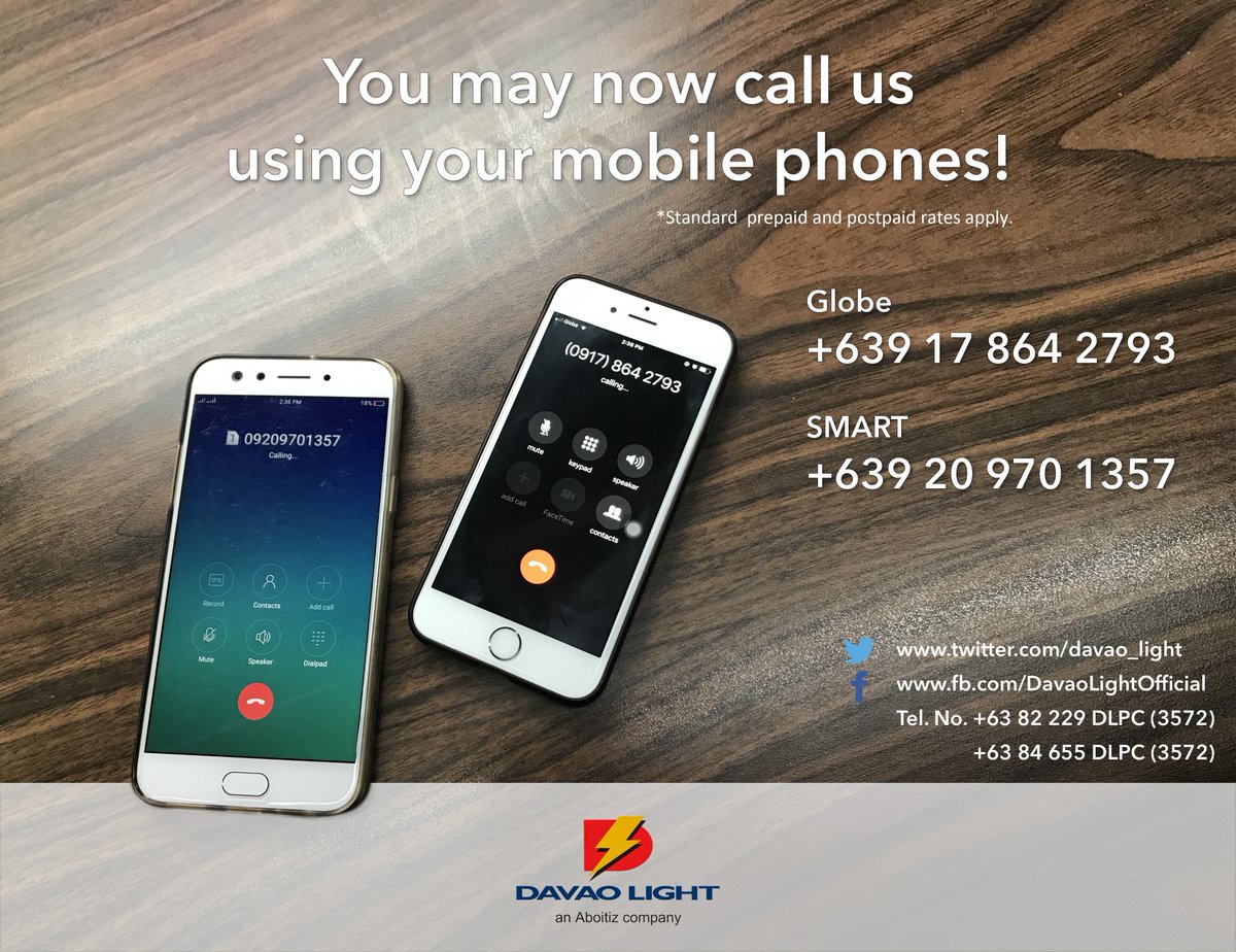Davao Light Now Has Mobile Contact Phone Numbers DAVAO LIFE