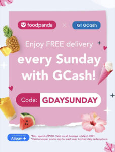 Foodpanda PH Free delivery every Sunday with GCash 