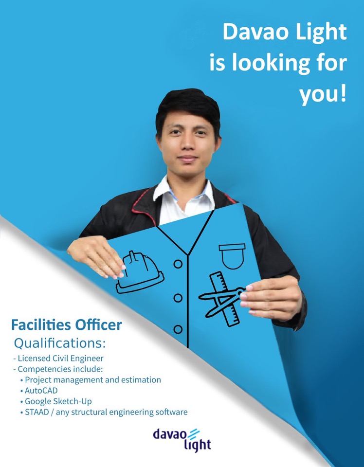 Davao Job Hiring Davao Light Facilities Officer Licensed Civil