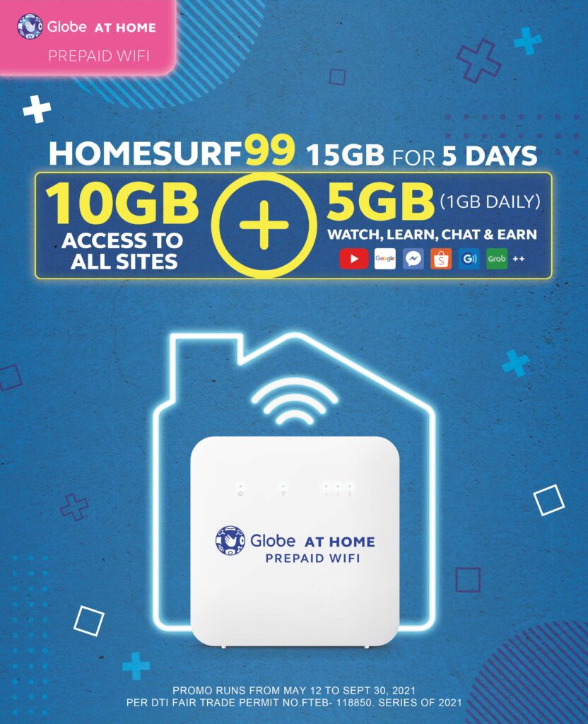 HomeSURF99 Now Offers 15GB For 5 Days With Globe At Home Prepaid WiFi