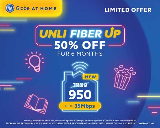 Globe At Home Unli Fiber Up 50% off
