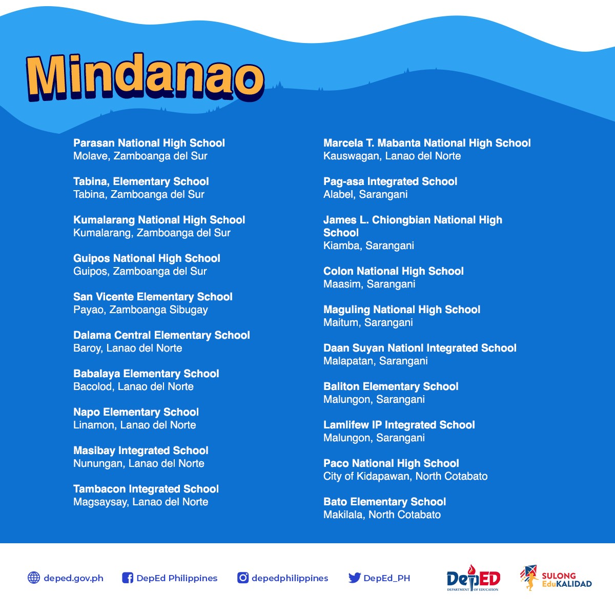List Of Schools For Pilot Face To Face Classes On November 15 2021