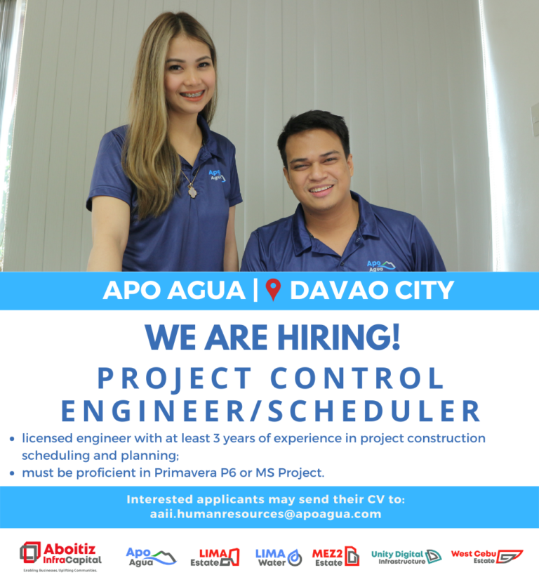 Job Hiring Project Control Engineer/Scheduler for Apo Agua