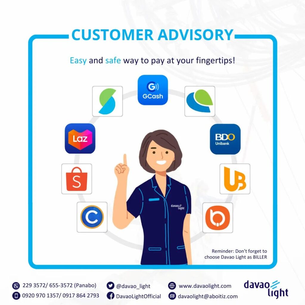 How to pay Davao Light electric bills