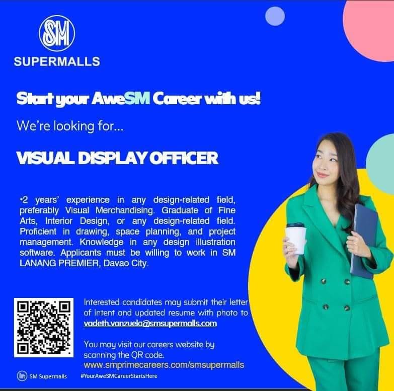 Visual Display Officer SM Lanang Premier Job hiring