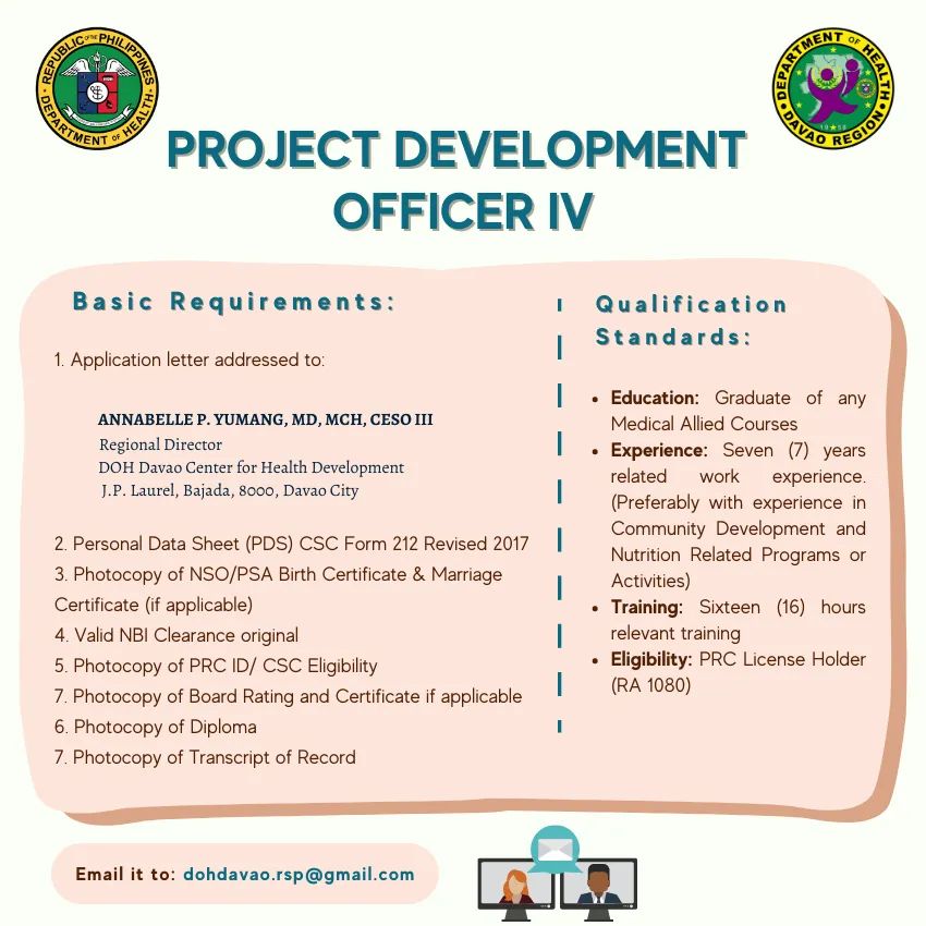 job-hiring-project-development-officer-iv-for-doh-davao-region-davao