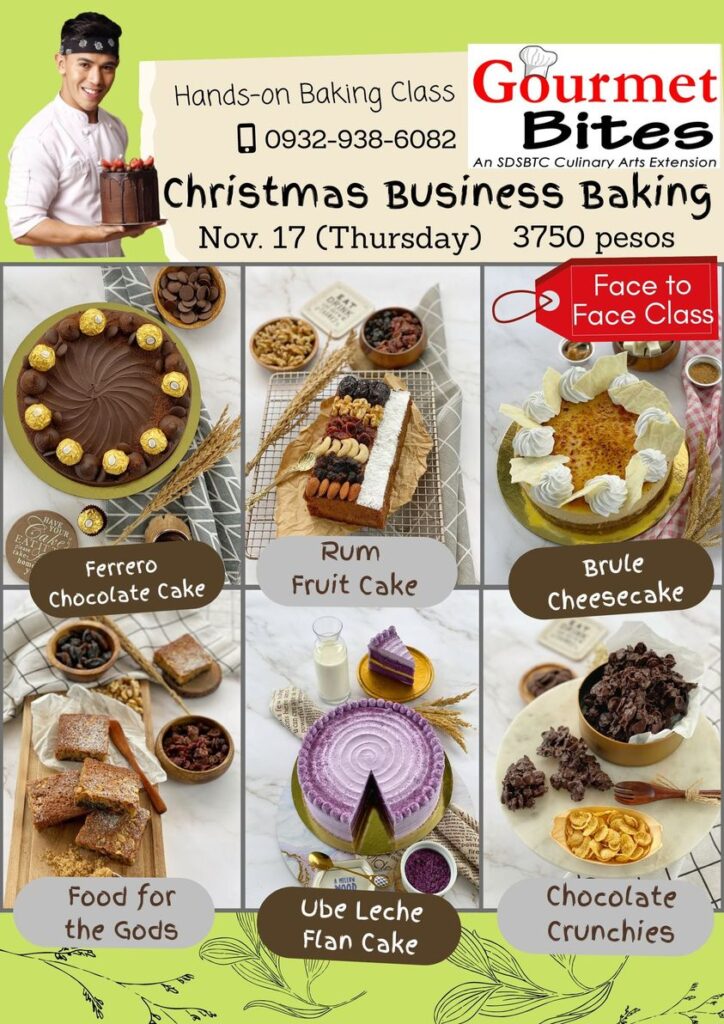 Gourmet Bites Workshop Christmas Business Baking Class with Chef Clyden San Pedro November 2022