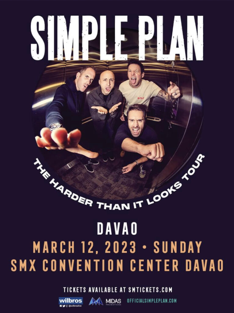 Simple Plan March 12, 2023 Concert SMX Convention Center SM Lanang Premier Davao