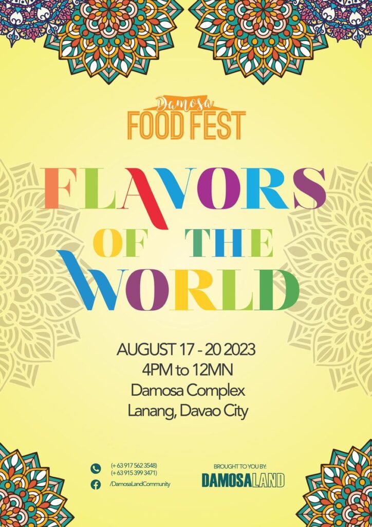 Damosa Food Fest event August 17 to 20 2023 Kadayawan Festival